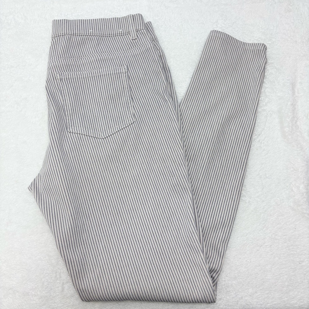 Uniqlo Cream and Navy Striped‎ Skinny Pants Size L